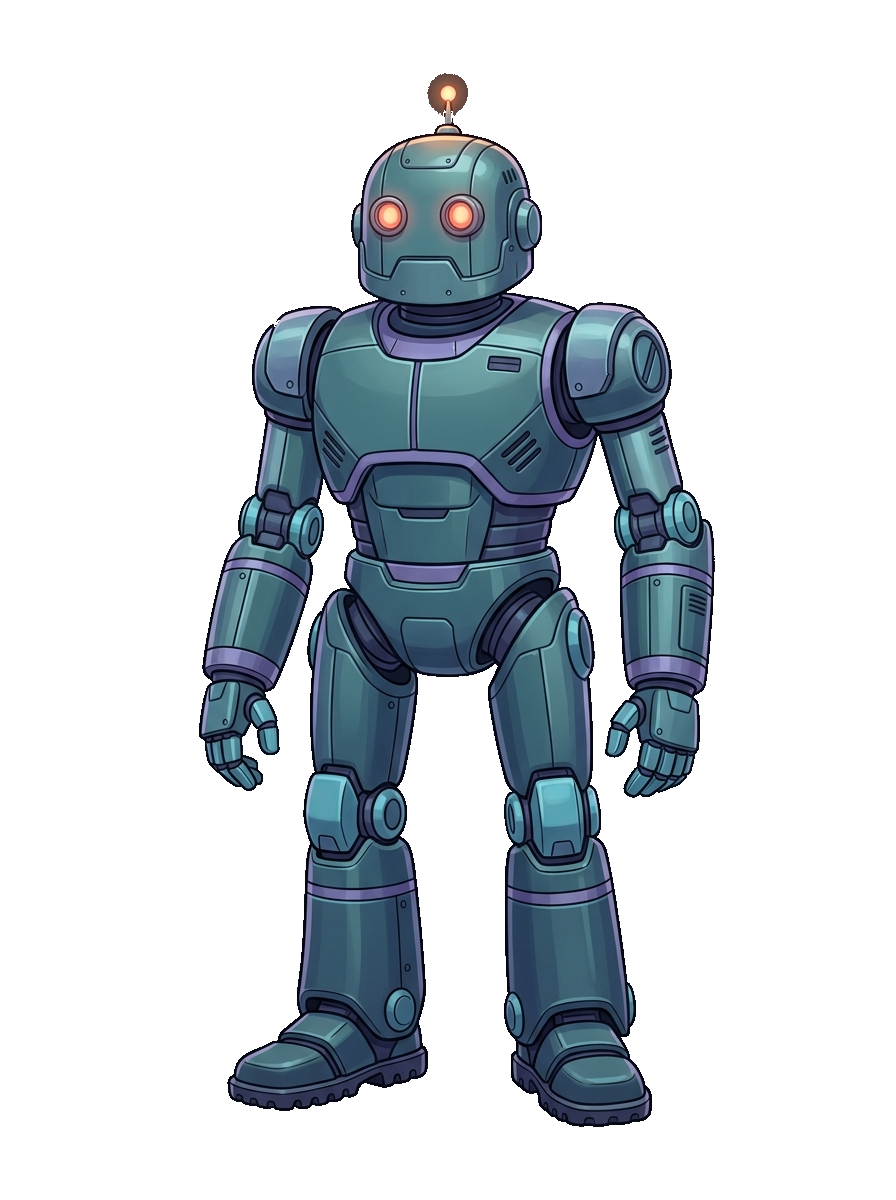 Full-body illustration of the grclanker robot